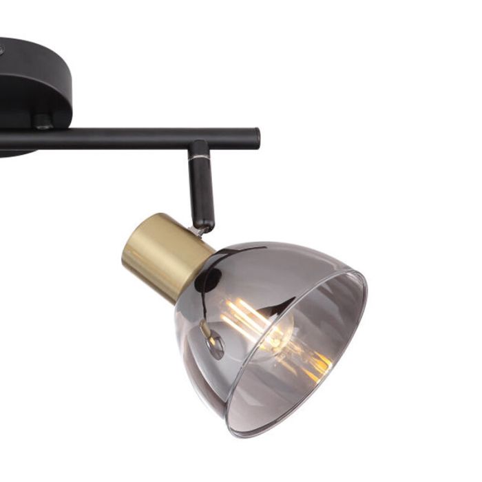 Gouden plafondspot Arthur, glas, modern
