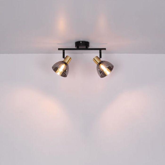 Gouden plafondspot Arthur, glas, modern