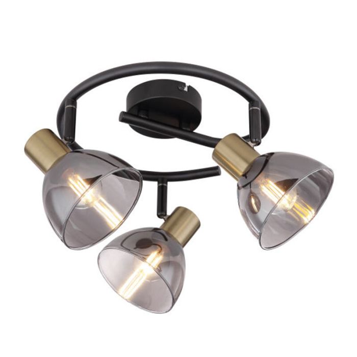 Gouden plafondspot Arthur, glas, modern