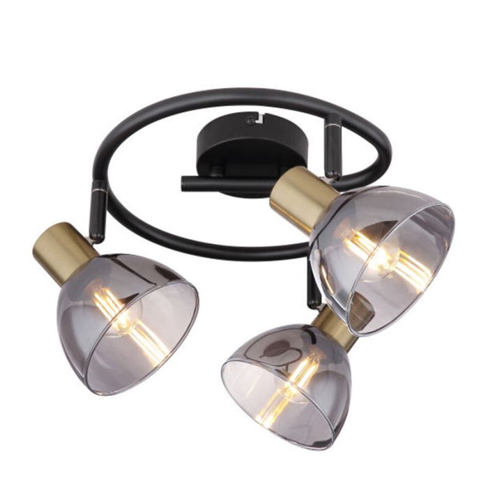 Gouden plafondspot Arthur, glas, modern