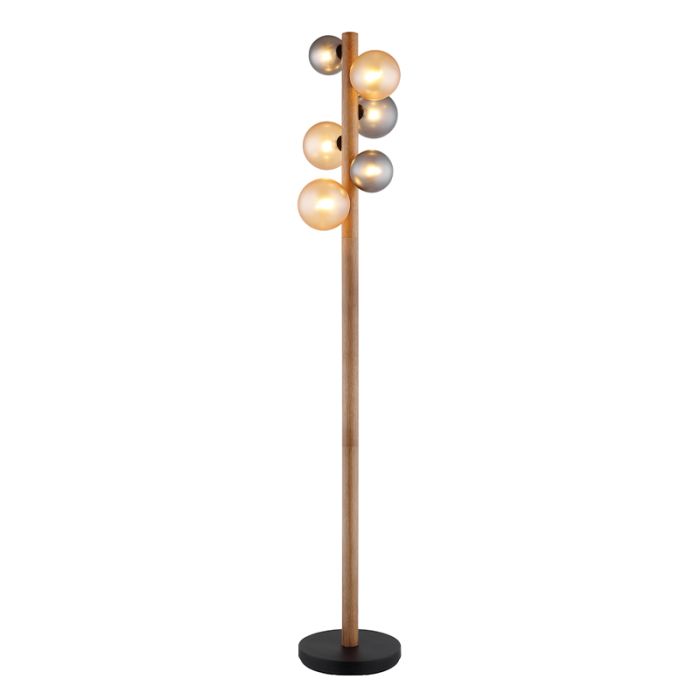 Veelkleurige design vloerlamp glas, Melinda, met schakelaar
