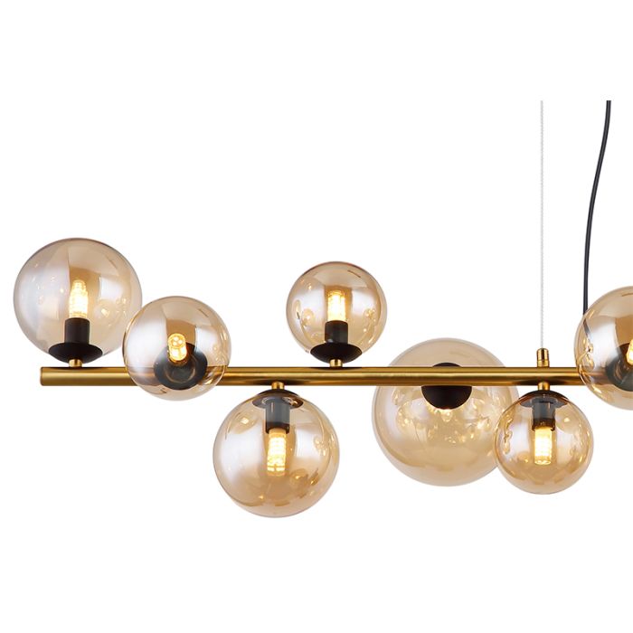 Amberkleurige design hanglamp glas, Melinda