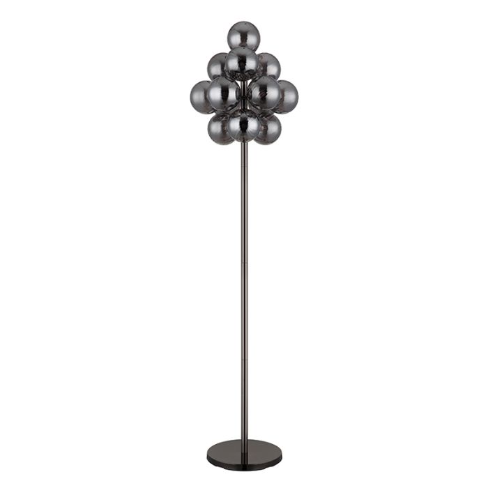 Retro vloerlamp rookglas, Ozan, met schakelaar
