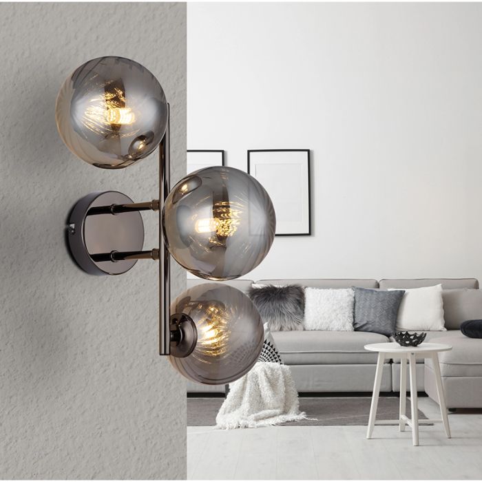 Retro wandlamp rookglas, Ozan