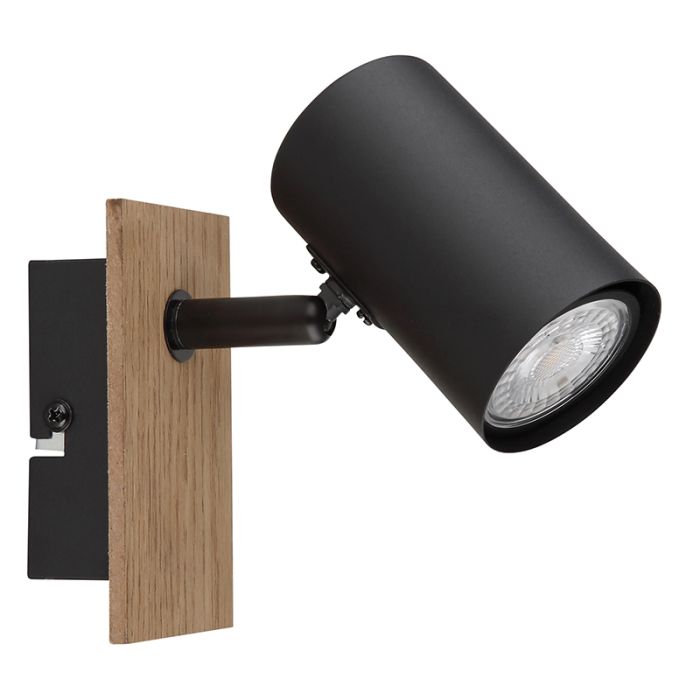 Zwarte moderne wandspot metaal, Philomena