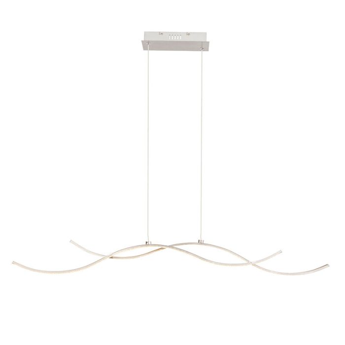 Moderne hanglamp Terence, nikkel, metaal, 3000K LED