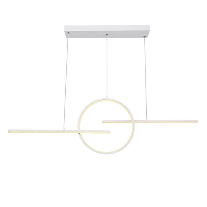 Design hanglamp Wieger, wit, metaal, warm tot koud wit verstelbare LED