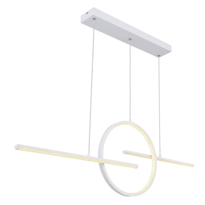 Design hanglamp Wieger, wit, metaal, warm tot koud wit verstelbare LED