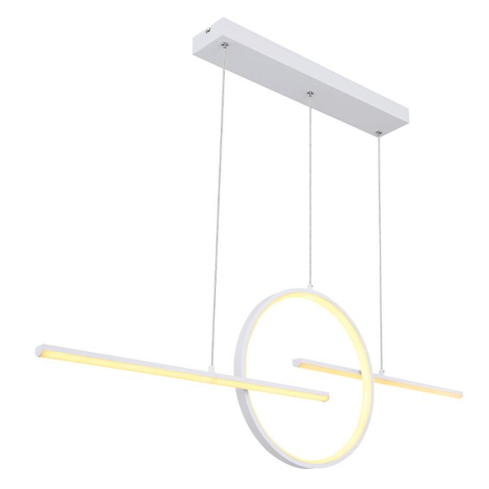 Design hanglamp Wieger, wit, metaal, warm tot koud wit verstelbare LED