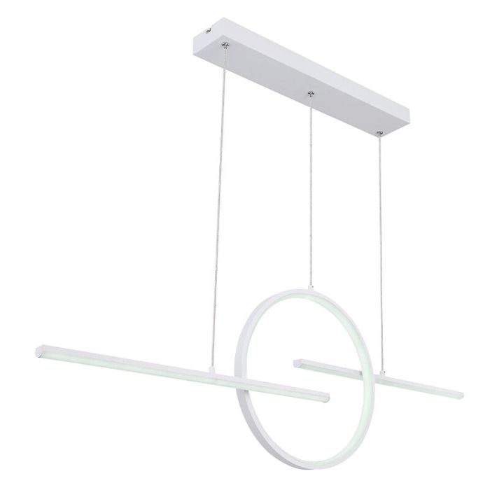 Design hanglamp Wieger, wit, metaal, warm tot koud wit verstelbare LED