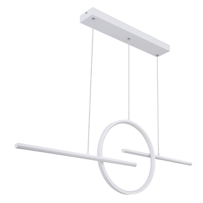 Design hanglamp Wieger, wit, metaal, warm tot koud wit verstelbare LED