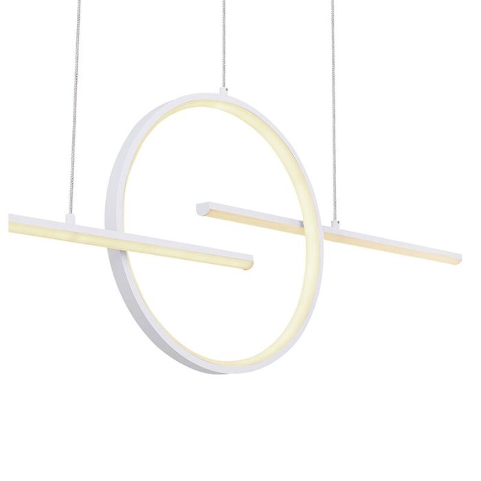 Design hanglamp Wieger, wit, metaal, warm tot koud wit verstelbare LED