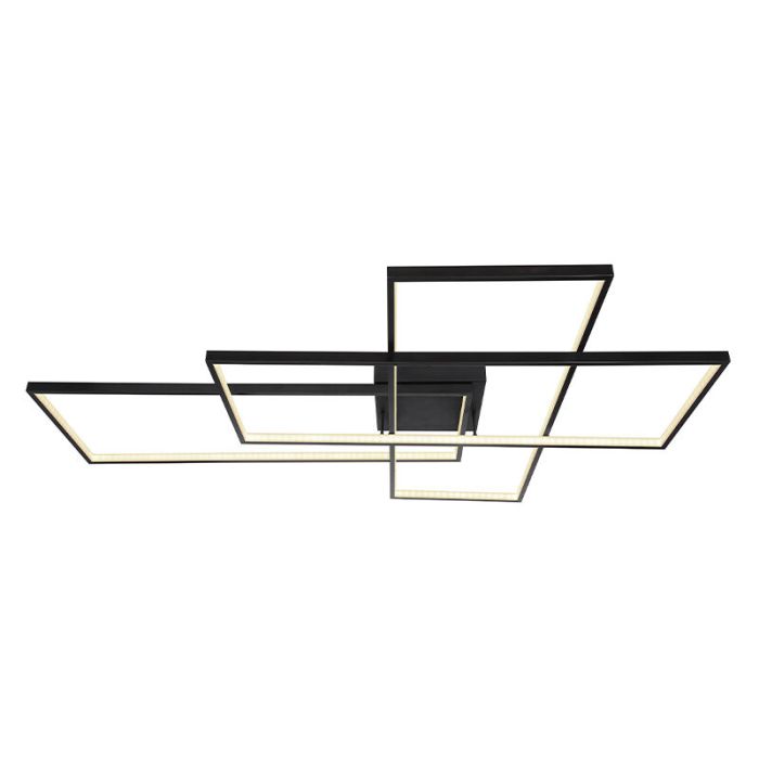 Moderne plafonnière Terri, zwart, metaal, warm tot koud wit verstelbare LED