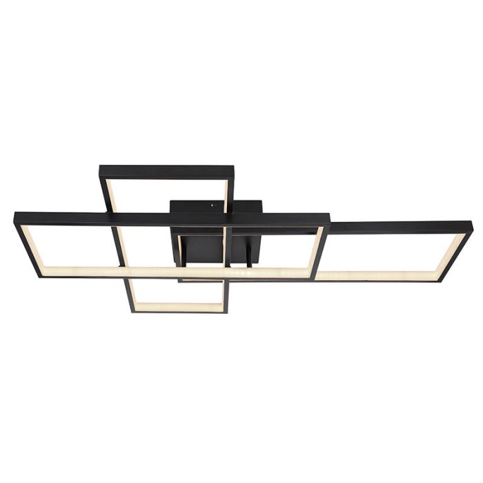 Moderne smart plafondlamp Terri, zwart, metaal, warm tot koud wit verstelbare LED