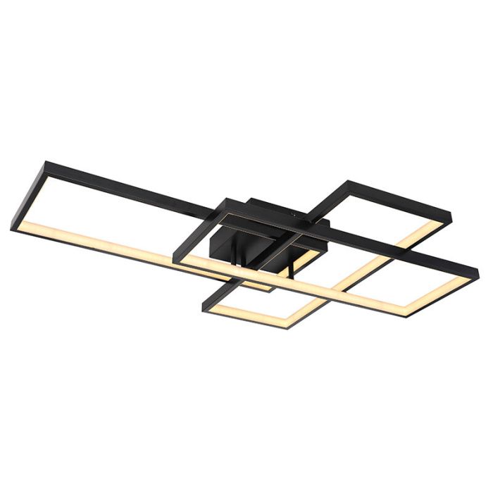Moderne smart plafondlamp Terri, zwart, metaal, warm tot koud wit verstelbare LED