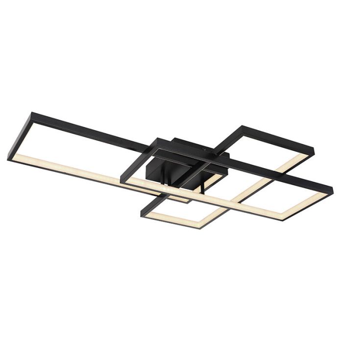 Moderne smart plafondlamp Terri, zwart, metaal, warm tot koud wit verstelbare LED