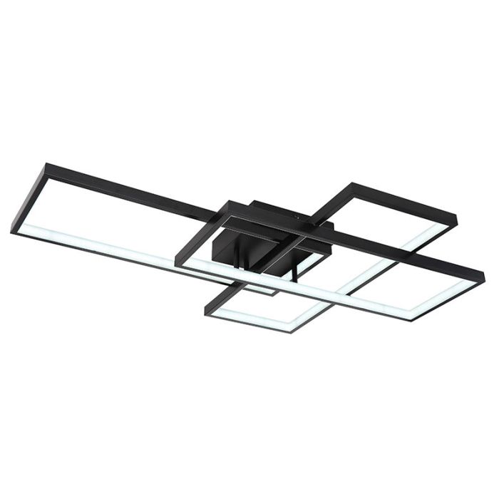 Moderne smart plafondlamp Terri, zwart, metaal, warm tot koud wit verstelbare LED