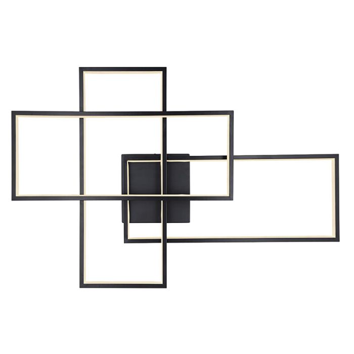 Moderne smart plafondlamp Terri, zwart, metaal, warm tot koud wit verstelbare LED