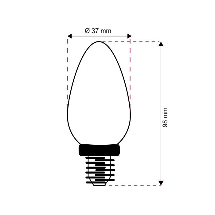 E14 LED kaars Mela, 5 watt, 5W, 3000k