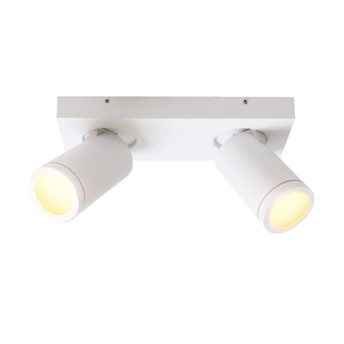 Witte badkamer plafondspot Kenan, 2L, IP44