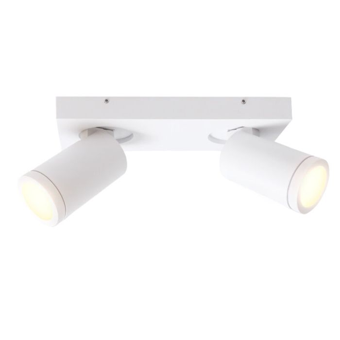 Witte badkamer plafondspot Kenan, 2L, IP44