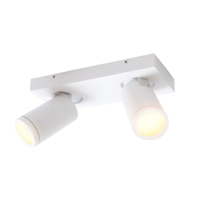 Witte badkamer plafondspot Kenan, 2L, IP44
