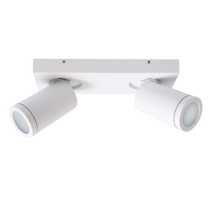 Witte badkamer plafondspot Kenan, 2L, IP44