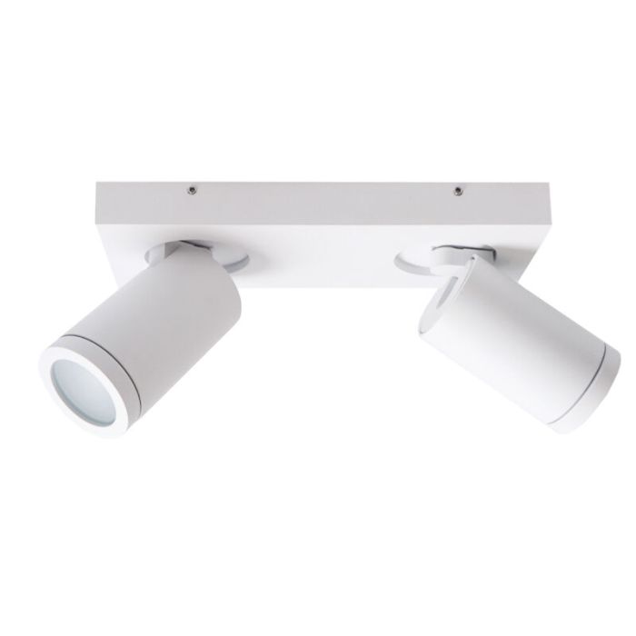 Witte badkamer plafondspot Kenan, 2L, IP44