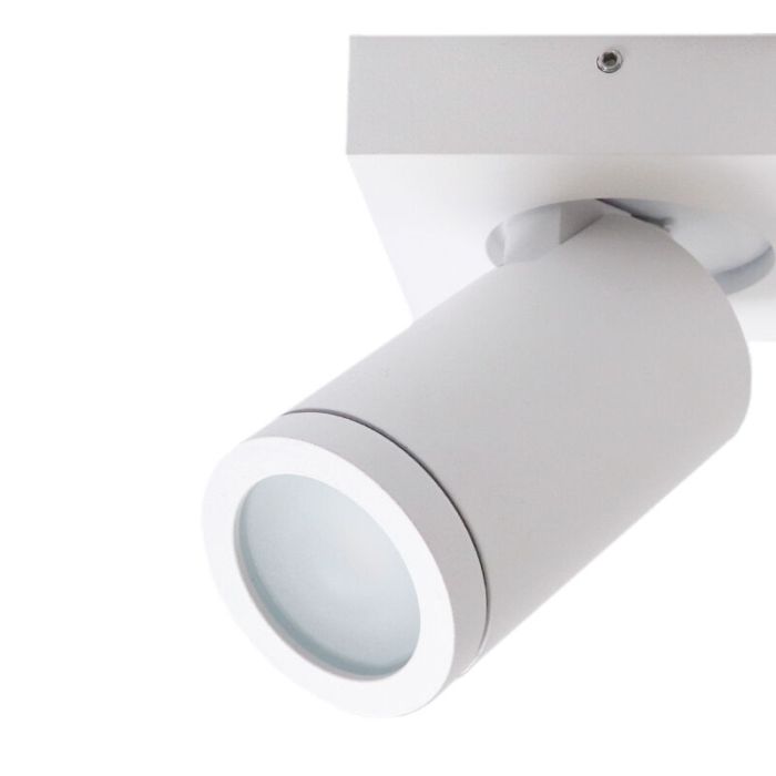 Witte badkamer plafondspot Kenan, 2L, IP44