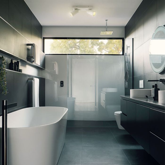 Witte badkamer plafondspot Kenan, 2L, IP44