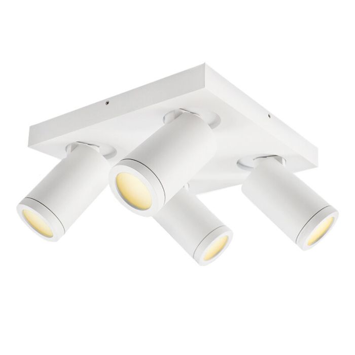 Witte badkamer plafondspot Kenan, 4L, IP44