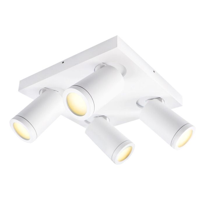 Witte badkamer plafondspot Kenan, 4L, IP44