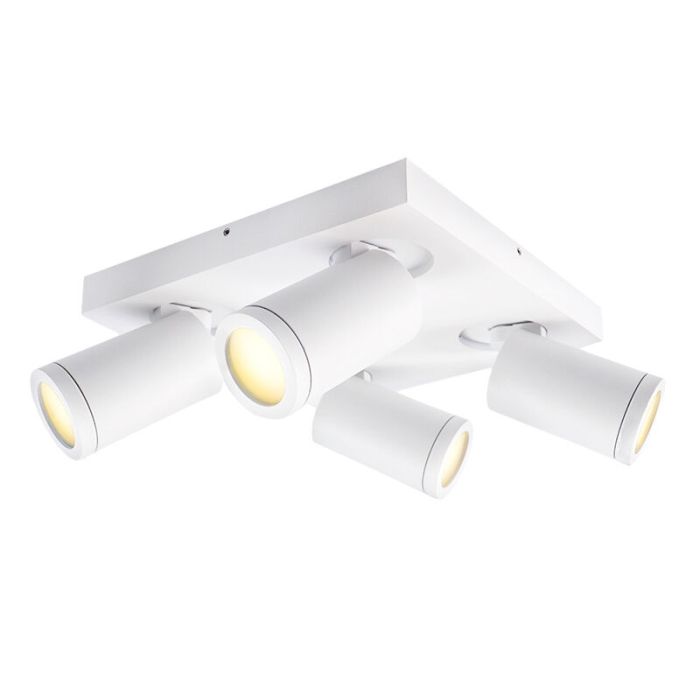Witte badkamer plafondspot Kenan, 4L, IP44