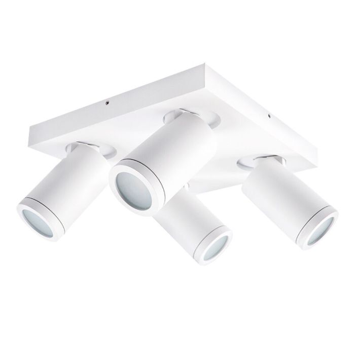 Witte badkamer plafondspot Kenan, 4L, IP44