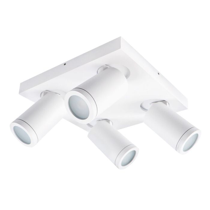Witte badkamer plafondspot Kenan, 4L, IP44