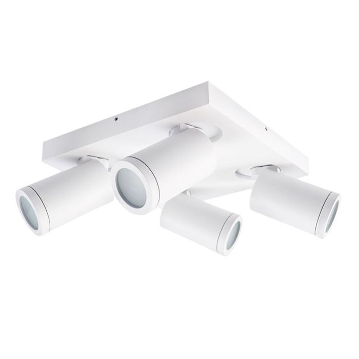 Witte badkamer plafondspot Kenan, 4L, IP44