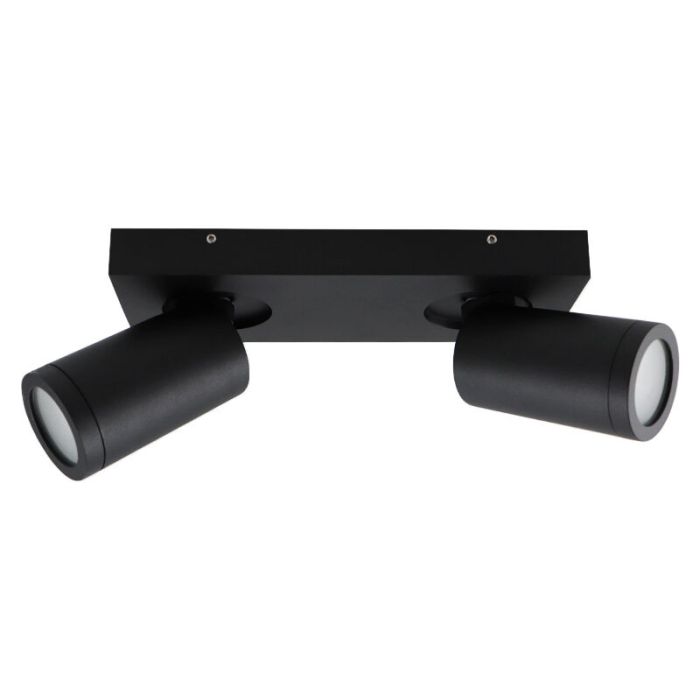 Zwarte badkamer plafondspot Kenan, 2L, IP44