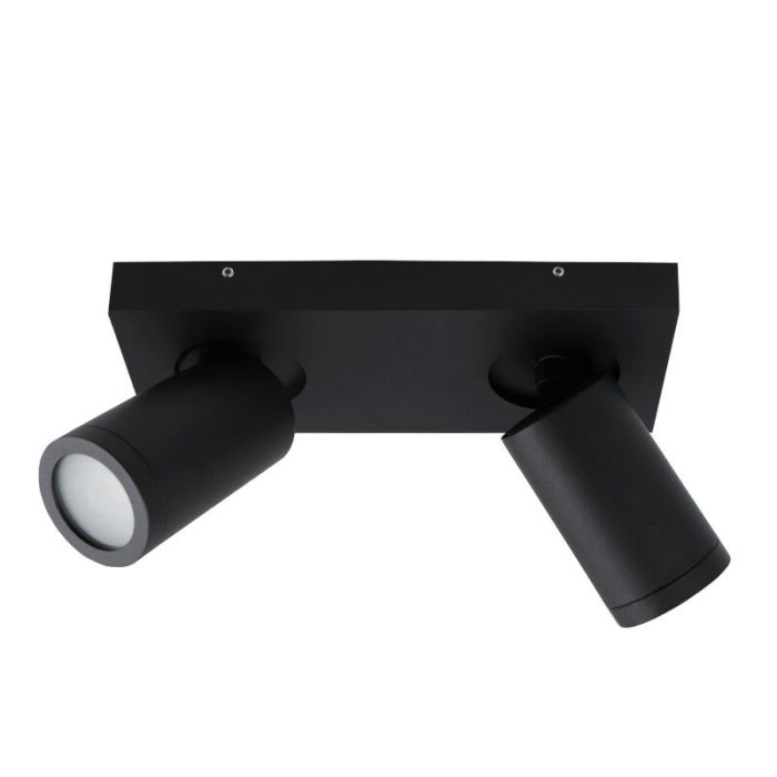 Zwarte badkamer plafondspot Kenan, 2L, IP44