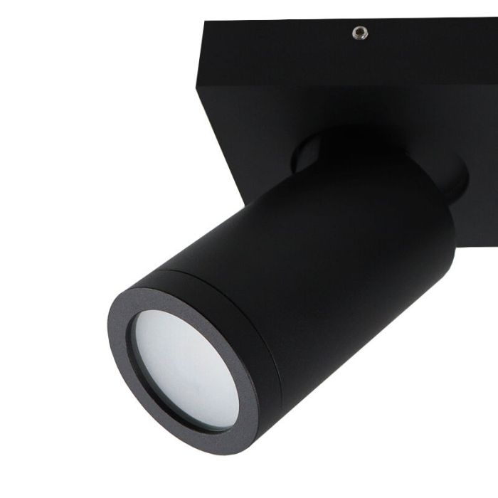 Zwarte badkamer plafondspot Kenan, 2L, IP44