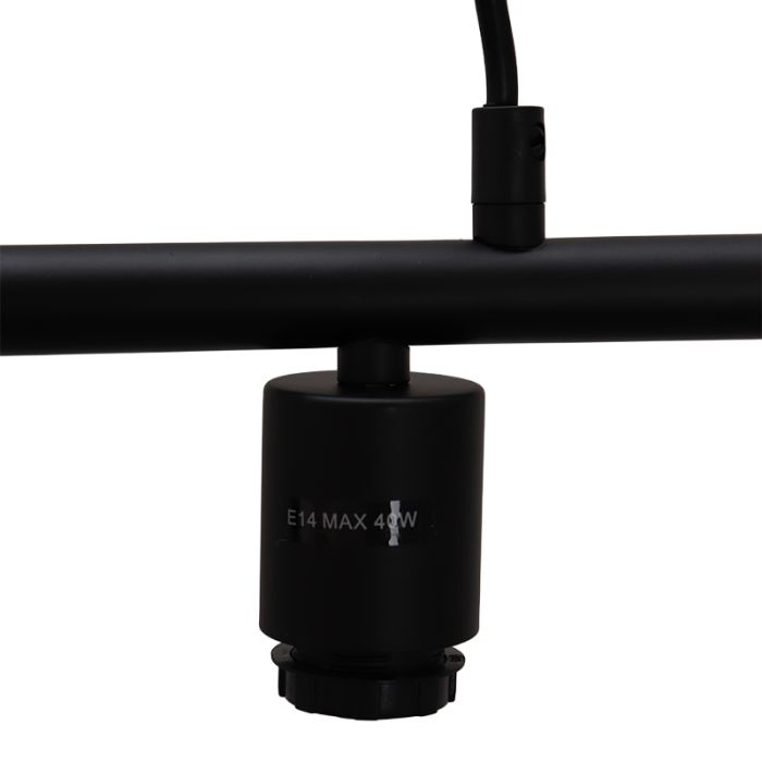 Aluminium hanglamp zonder kap zwart, Rika