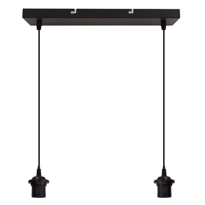 Aluminium hanglamp zonder kap zwart, Rika