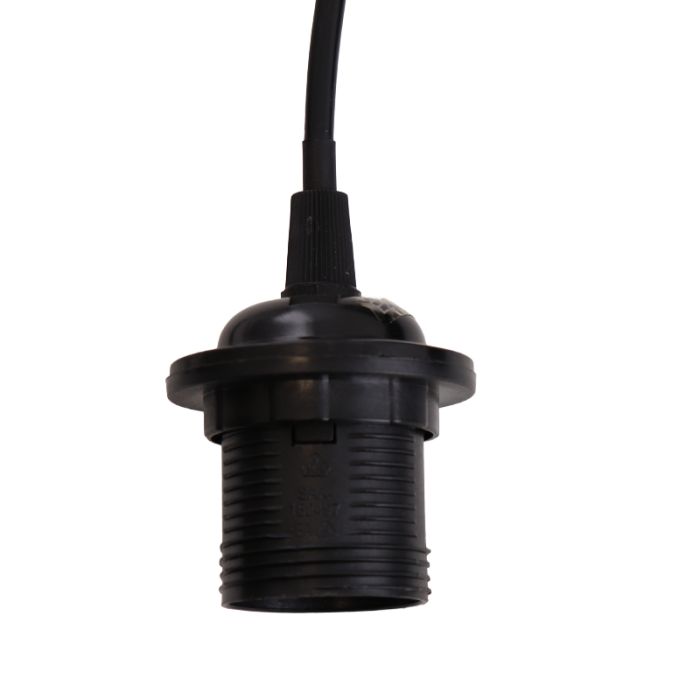 Aluminium hanglamp zonder kap zwart, Rika