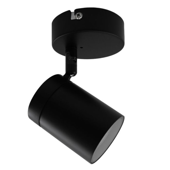 Zwarte plafondspot Ciara, aluminium, modern, IP44