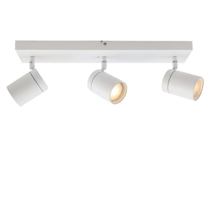 Witte plafondspot Ciara, aluminium, modern, IP44, 3L
