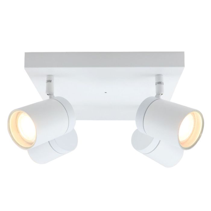 Witte plafondspot Ciara, aluminium, modern, IP44, 4L
