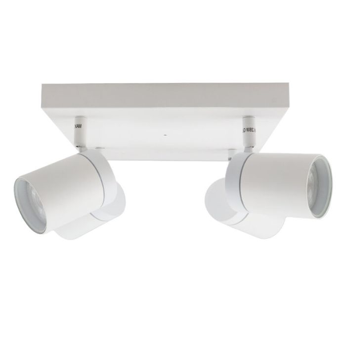 Witte plafondspot Ciara, aluminium, modern, IP44, 4L