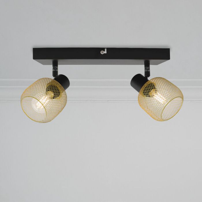 Gouden plafondspot Emado, aluminium, industrieel, 2L