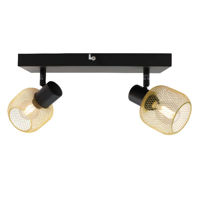 Gouden plafondspot Emado, aluminium, industrieel, 2L