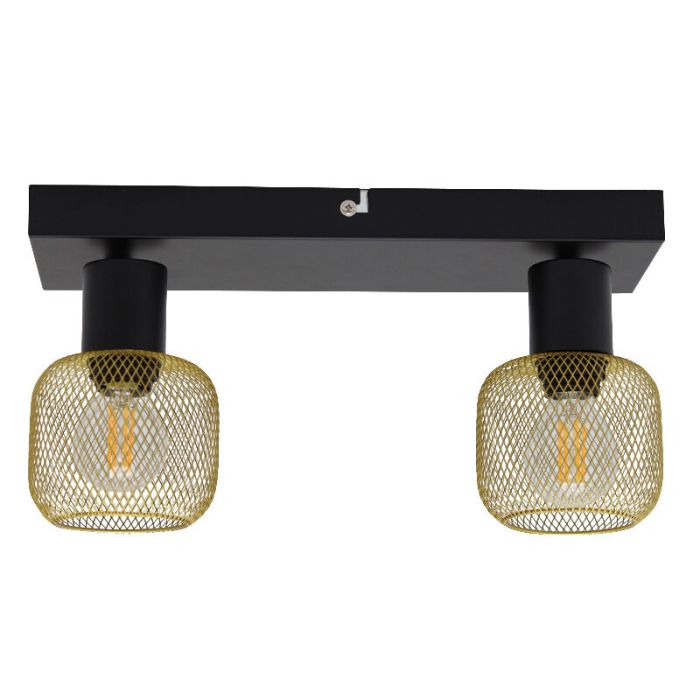 Gouden plafondspot Emado, aluminium, industrieel, 2L