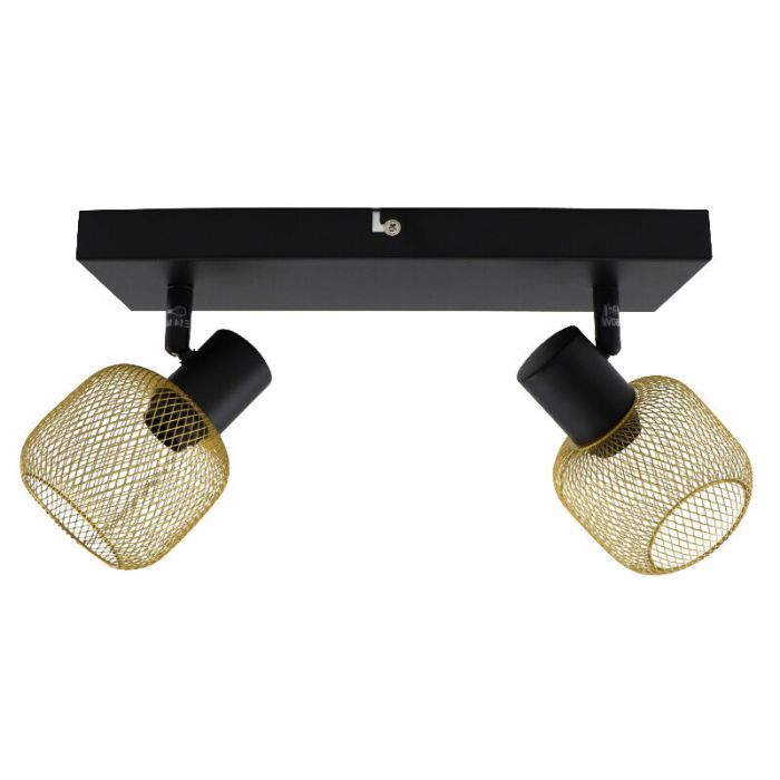 Gouden plafondspot Emado, aluminium, industrieel, 2L